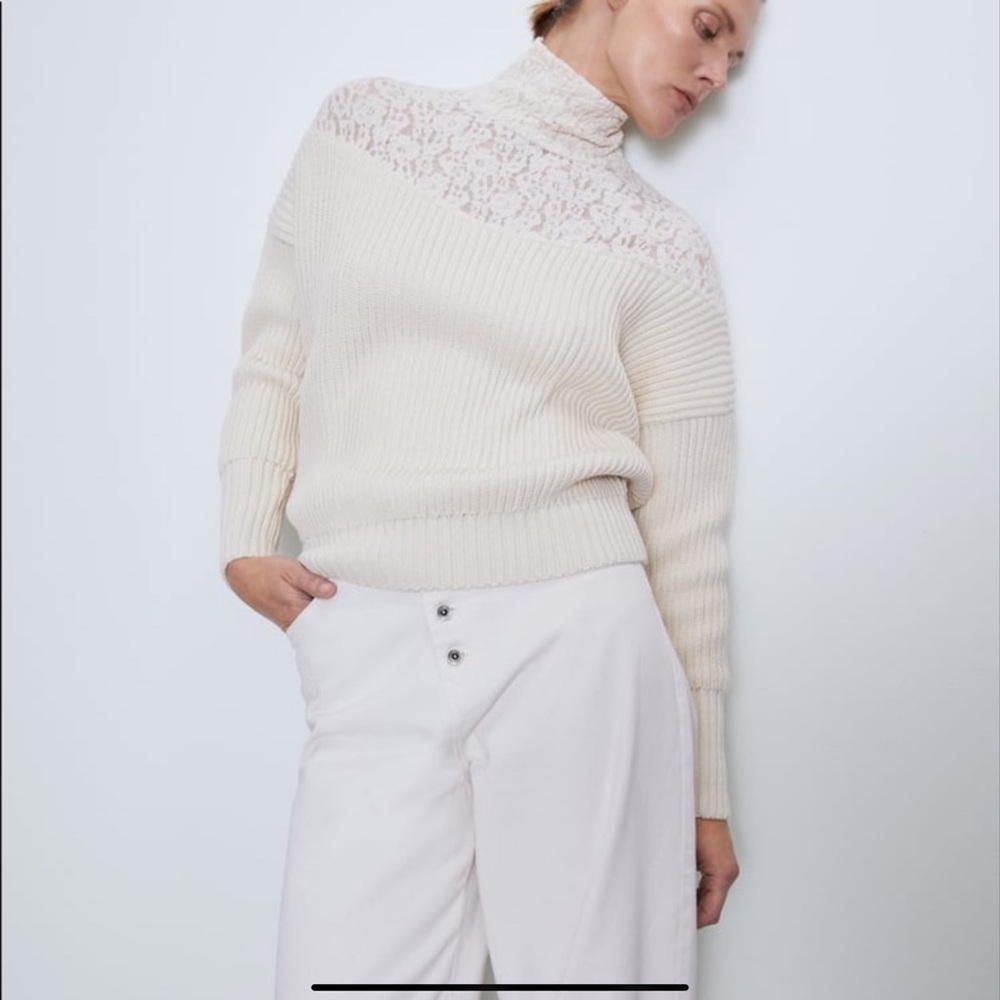 Zara cotton lace sweater